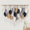 Large Macramé Wall Hanging – Boho Handmade Leaf & Feather Woven Tapestry, Chic Bohemian Wall Art for Bedroom, Living Room, Nursery, or Apartment, 39" W x 29.5" L